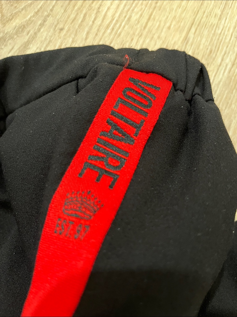 Zadig & Voltaire Black Track Pants with Red Logo Side Tape - Picture 16 of 16